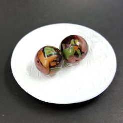 2 Beads from Polymer Clay in Mokume Gane Technique #7588