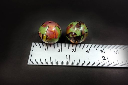 2 Beads from Polymer Clay in Mokume Gane Technique #7590
