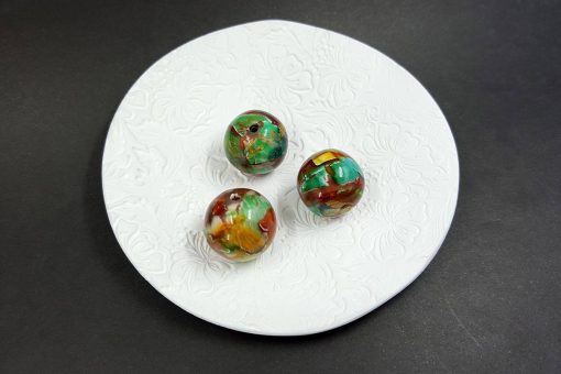 3 pcs Handmade Beads from Polymer Clay #7639