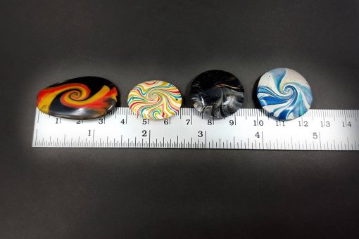 7 pcs Abstract Twisted Beads from Polymer Clay #7629