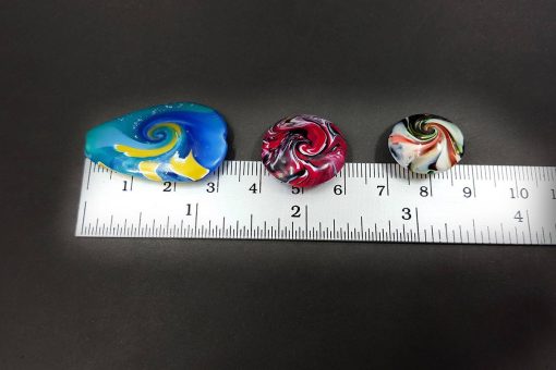 7 pcs Abstract Twisted Beads from Polymer Clay #7630