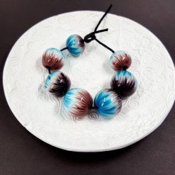 7 Round Beads by Millefiori Technique #7609