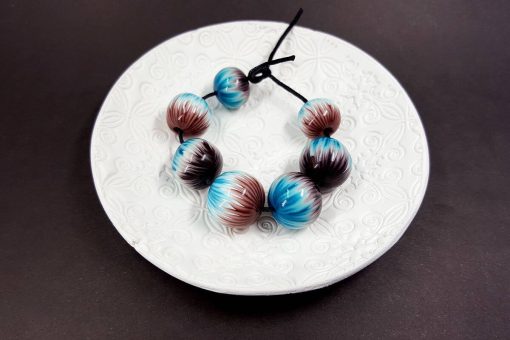 7 Round Beads by Millefiori Technique #7609