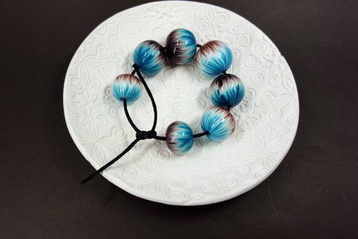 7 Round Beads by Millefiori Technique #7610