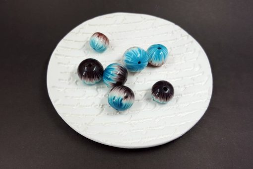 7 Round Beads by Millefiori Technique #7611