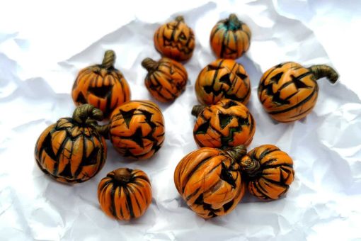 Set of 9 halloween beads from polymer clay #6879
