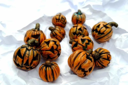 Set of 9 halloween beads from polymer clay #6880