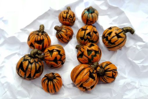 Set of 9 halloween beads from polymer clay #6881