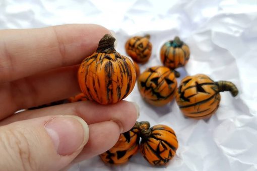 Set of 9 halloween beads from polymer clay #6884