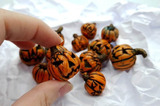 Set of 9 halloween beads from polymer clay #6885