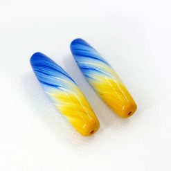 2 Stretched Beads by Millefiori Technique #6961