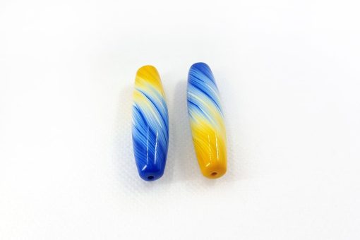 2 Stretched Beads by Millefiori Technique #6962