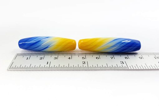 2 Stretched Beads by Millefiori Technique #6963