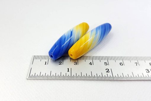 2 Stretched Beads by Millefiori Technique #6964