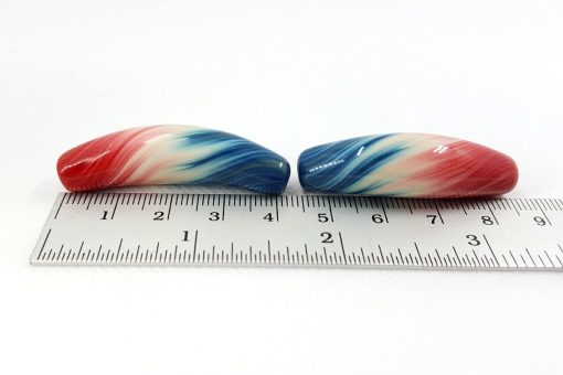 2 pcs curved beads by Millefiori technique #6972