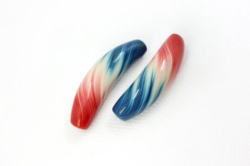 2 pcs curved beads by Millefiori technique #6973