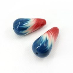 2 Beads in Drop Style by Millefiori Technique #6974