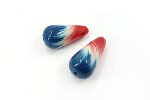2 Beads in Drop Style by Millefiori Technique #6974