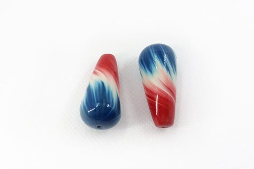 2 Beads in Drop Style by Millefiori Technique #6975