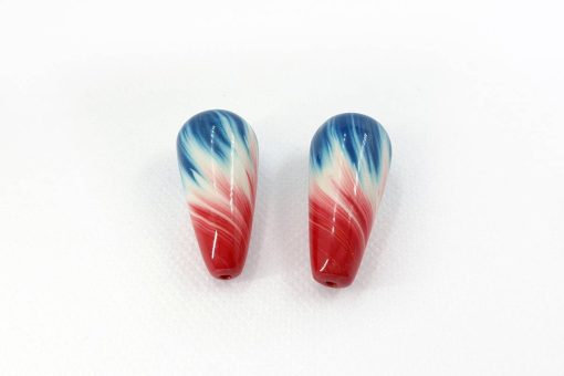 2 Beads in Drop Style by Millefiori Technique #6976