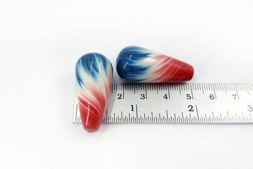 2 Beads in Drop Style by Millefiori Technique #6977