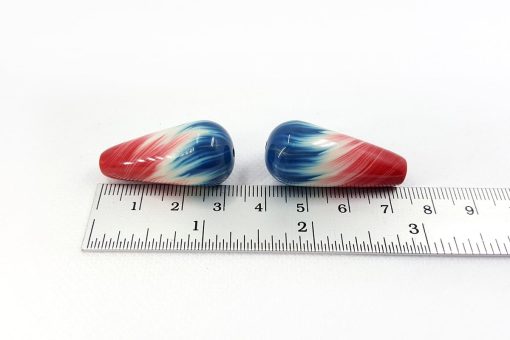 2 Beads in Drop Style by Millefiori Technique #6978