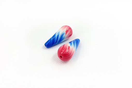 2 Drop Style Beads by Millefiori Technique #6979