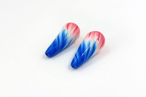2 Drop Style Beads by Millefiori Technique #6980