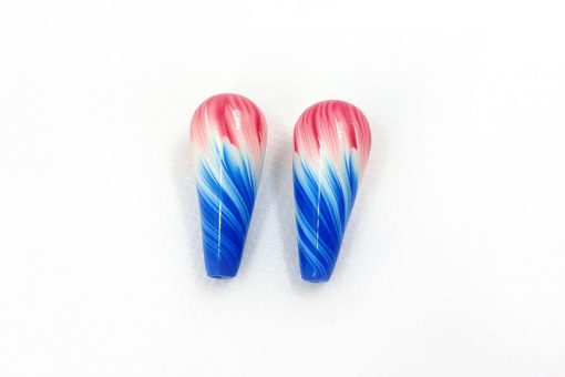 2 Drop Style Beads by Millefiori Technique #6981