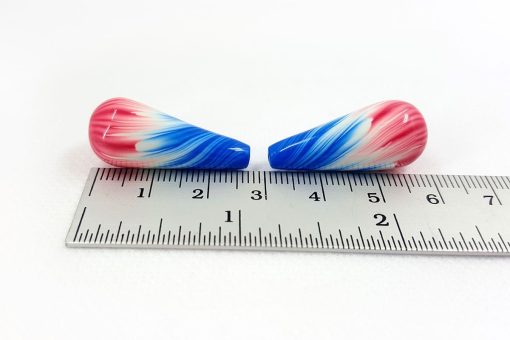 2 Drop Style Beads by Millefiori Technique #6982