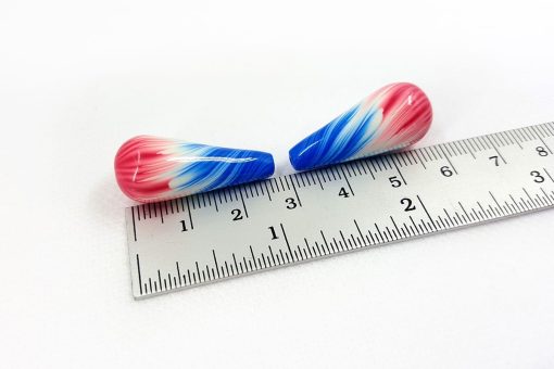 2 Drop Style Beads by Millefiori Technique #6983