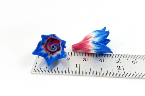 Flowers Beads by Millefiori Technique, Polymer Clay #6994