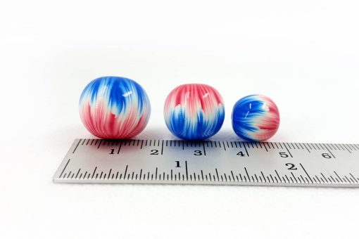3 Round Beads by Millefiori Technique, Polymer Clay #7005