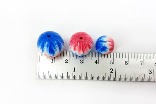 3 Round Beads by Millefiori Technique, Polymer Clay #7007