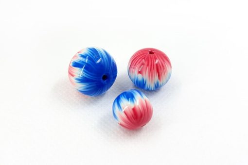 3 Round Beads by Millefiori Technique, Polymer Clay #7008