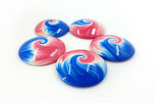 5 Cabochons Beads by Millefiori Technique #7009