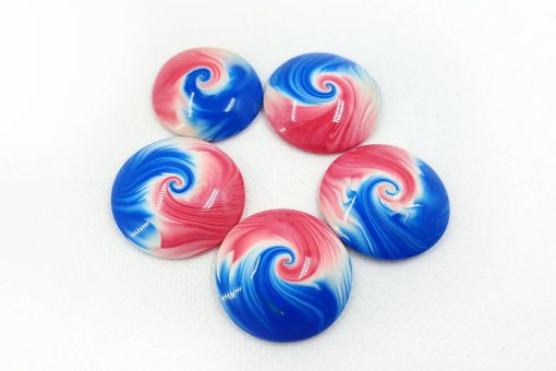 5 Cabochons Beads by Millefiori Technique #7010