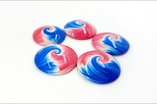 5 Cabochons Beads by Millefiori Technique #7011