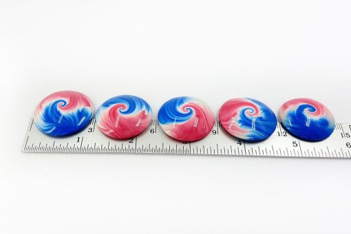 5 Cabochons Beads by Millefiori Technique #7014