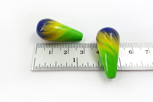 2 Earrings Beads by Millefiori Technique #7022