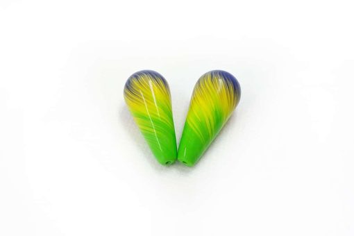 2 Earrings Beads by Millefiori Technique #7023