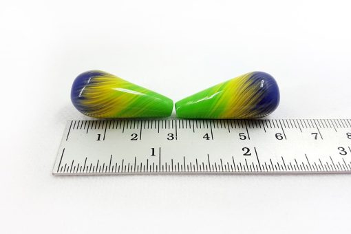 2 Earrings Beads by Millefiori Technique #7026