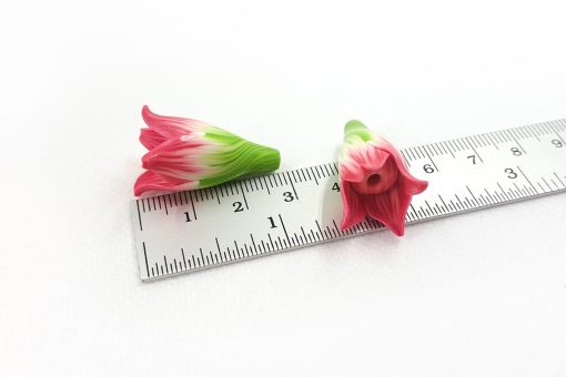 2 Spring Flowers Beads by Millefiori Technique #7040