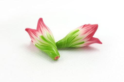 2 Spring Flowers Beads by Millefiori Technique #7043