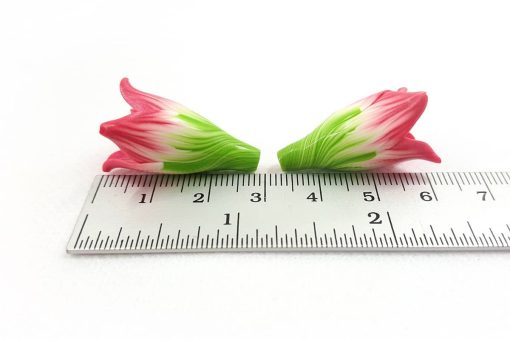 2 Spring Flowers Beads by Millefiori Technique #7044