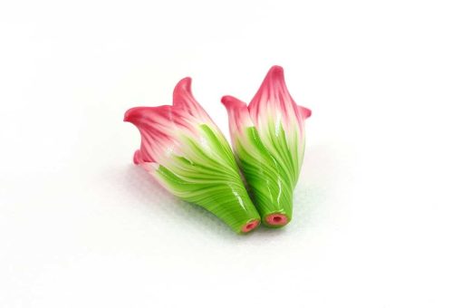 2 Spring Flowers Beads by Millefiori Technique #7045