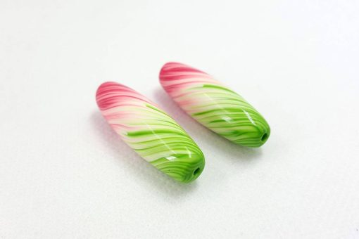 2 Spring Beads by Millefiori Technique #7048