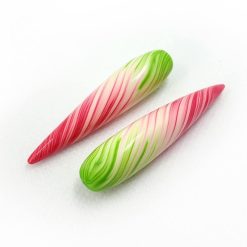 2 Long Spring Beads by Millefiori Technique #7053