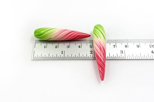 2 Long Spring Beads by Millefiori Technique #7055