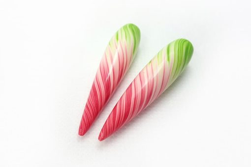 2 Long Spring Beads by Millefiori Technique #7056